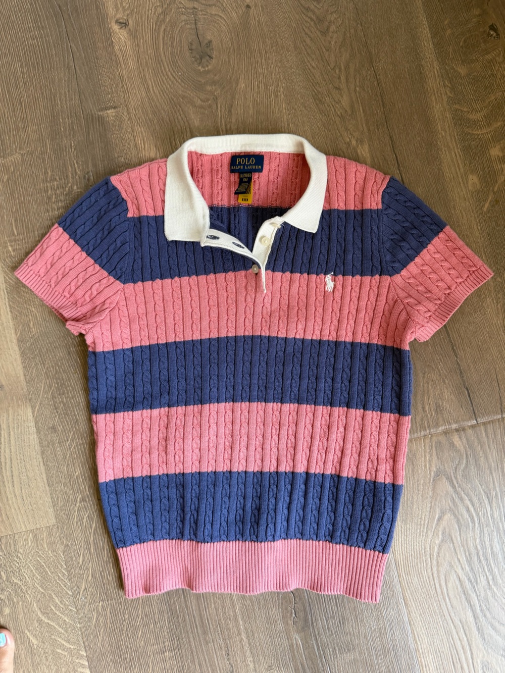 Ralph Lauren short sleeve cable knit sweater